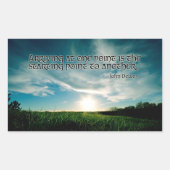 John Dewey感動的引用文「出発点」 長方形シール (正面)