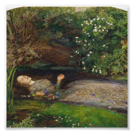 John Everett Millais - Ophelia フォトプリント (正面)