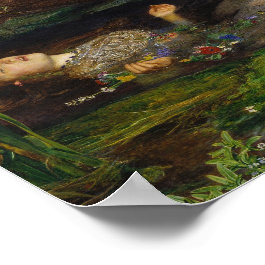 John Everett Millais - Ophelia ポスター (角)