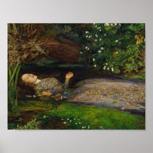 John Everett Millais - Ophelia ポスター (正面)