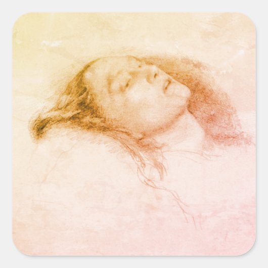 John Everett Millais - Ophelia (勉強荷車を引く) スクエアシール (正面)