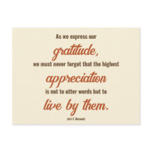 John F. Kennedyによる感謝祭引用文（両面）