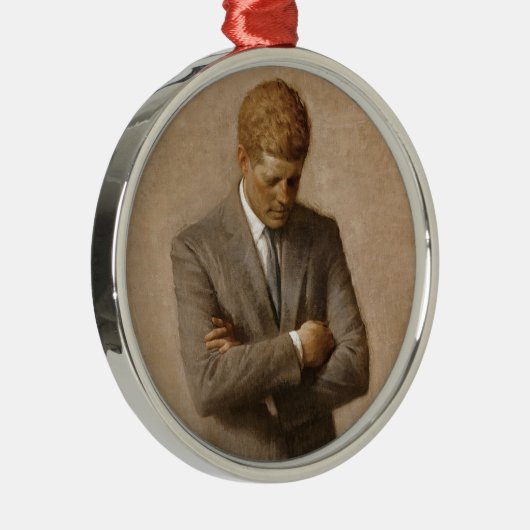 John F Kennedyの公式のホワイトハウスのポートレート メタルオーナメント (右)