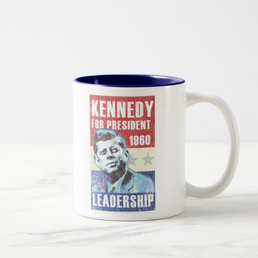 John F Kennedyの歴史的で大統領のなポスター ツートーンマグカップ (右)