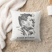 John F Kennedyの1963プロフィール クッション (ブランケット)