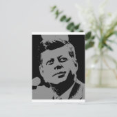 John F. Kennedyブラックとグレーのシルエット ポストカード (スタンド正面)