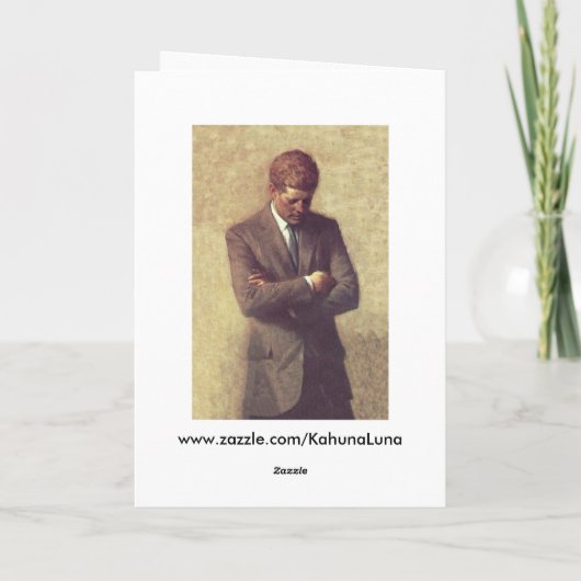 John F Kennedy大統領のフラクタルのポートレートの写真 シーズンカード (裏面)