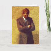 John F Kennedy大統領のフラクタルのポートレートの写真 シーズンカード (正面)