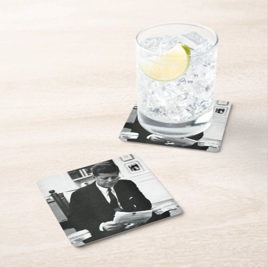 John F Kennedy 2の写真 スクエアペーパーコースター (インサイチュ)