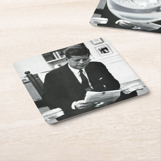 John F Kennedy 2の写真 スクエアペーパーコースター (アングル)