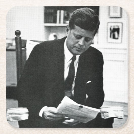 John F Kennedy 2の写真 スクエアペーパーコースター (正面)