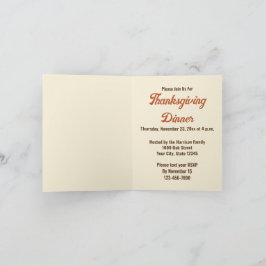 John F. Kennedy Dinnerによる感謝祭引用文 招待状