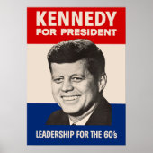John F. Kennedy For President JFK Campaign ポスター (正面)