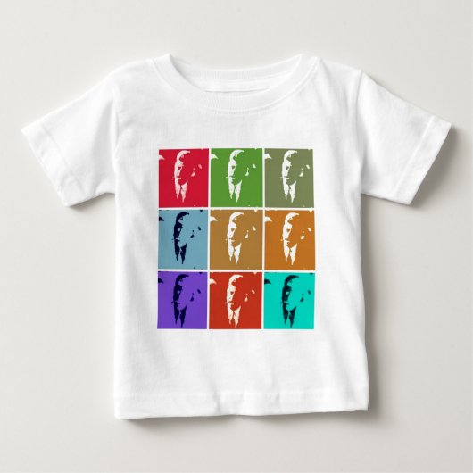 John F Kennedy/JFK ポップ・アートの Art ベビーTシャツ (正面)