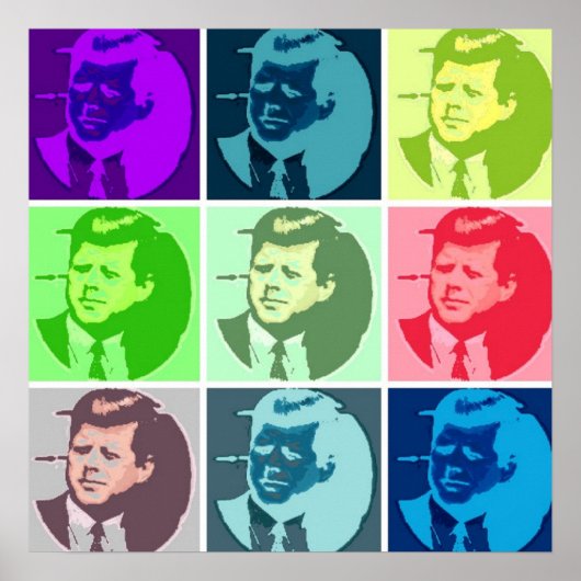 John F Kennedy/JFK ポップ・アートの Art ポスター (正面)