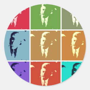 John F Kennedy/JFK ポップ・アートの Art ラウンドシール