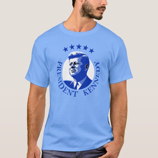 John F. Kennedy JFK President Blue Tシャツ (正面)