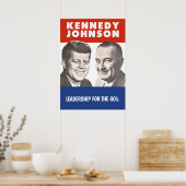 John F. Kennedy & Lyndon B Johnson 1960のキャンペーン ポスター (キッチン)