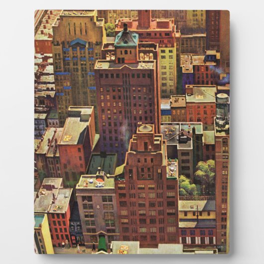 John Falterによるニューヨーク市の鳥瞰図 フォトプラーク (正面)