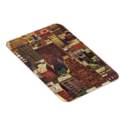 John Falterによるニューヨーク市の鳥瞰図 マグネット (右側)