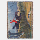 John Frederick Herring Foxhunt溝のクリア スローブランケット (正面縦)