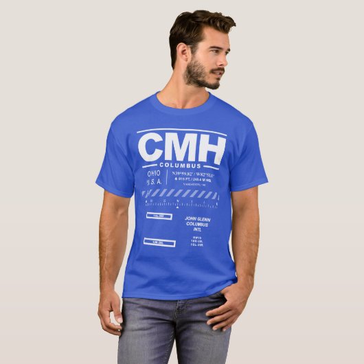 John Glenn Columbus Intl空港CMH Tシャツ (正面フル)
