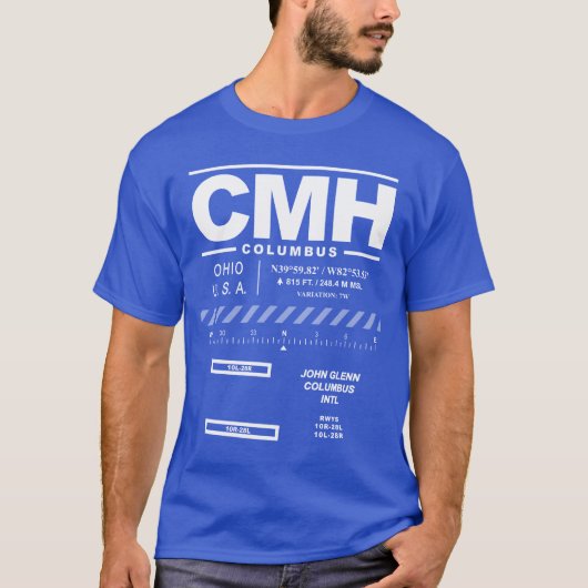 John Glenn Columbus Intl空港CMH Tシャツ (正面)