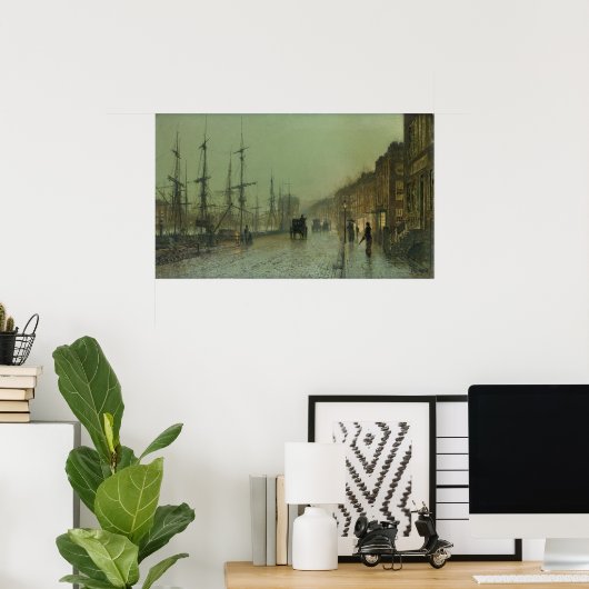 John Grimshaw - Shipping on the Clyde, 1881 ポスター (ホームオフィス)