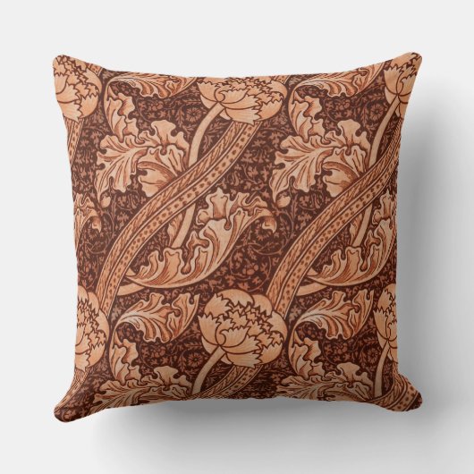 John Henry Dearle Florence Pattern in Red クッション (裏面)