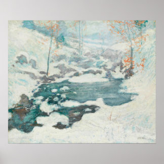 John Henry Twachtman – 氷結絵を描、 ポスター