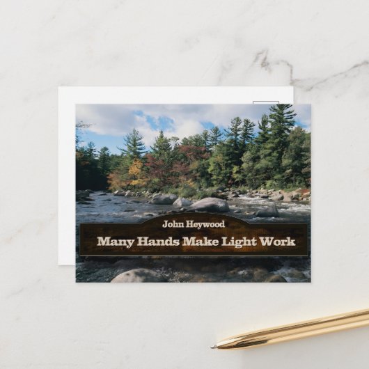 John Heywood感動的引用文「チームワーク」 ポストカード (正面/裏面インサイチュ)