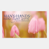 John Heywood感動的引用文「チームワーク」 長方形シール (正面)