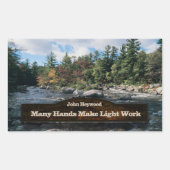 John Heywood感動的引用文「チームワーク」 長方形シール (正面)