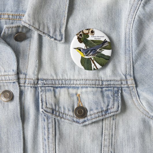 John James Audubon, Bird,黄色い喉を張ったウォーブラー 缶バッジ (インサイチュ)