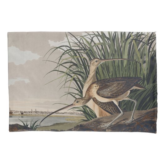 John James Audubon Long-Billed Curlew Bird 枕カバー (正面)
