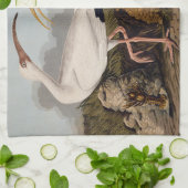 John James Audubon White Ibis Bird Print Classic キッチンタオル (折り畳み)