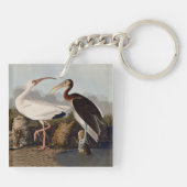 John James Audubon White Ibis Bird Print Classic キーホルダー (裏面)