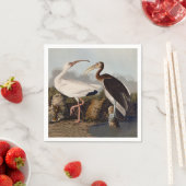 John James Audubon White Ibis Bird Print Classic スタンダードカクテルナプキン (インサイチュ)