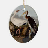 John James Audubon White Ibis Bird Print Classic セラミックオーナメント (右)
