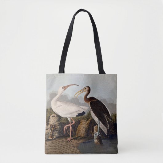 John James Audubon White Ibis Bird Print Classic トートバッグ (正面)