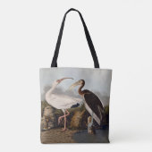 John James Audubon White Ibis Bird Print Classic トートバッグ (裏面)
