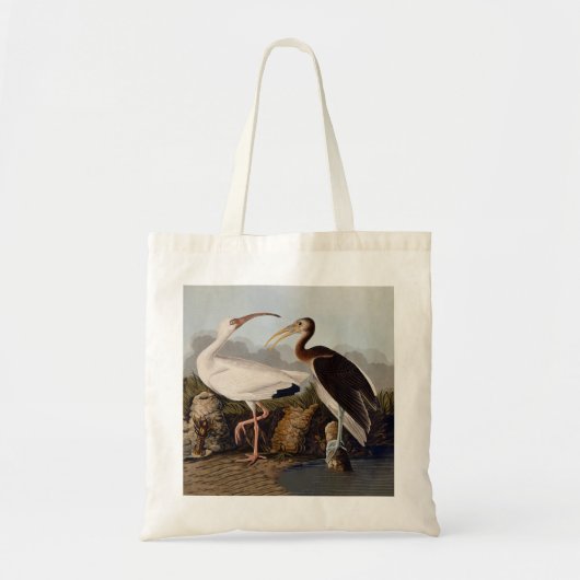 John James Audubon White Ibis Bird Print Classic トートバッグ (正面)