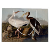 John James Audubon White Ibis Bird Print Classic ラージペーパーバッグ (裏面)