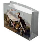John James Audubon White Ibis Bird Print Classic ラージペーパーバッグ (裏面アングル)
