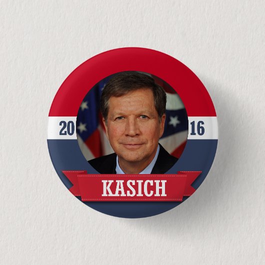 JOHN KASICH 2016 缶バッジ (正面)