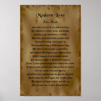 John Keats, Modern Love ポスター