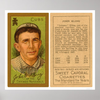 John Kling Cubs Baseball 1911 ポスター
