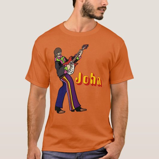John Lennon Yellow Submarine character plays guita Tシャツ (正面)