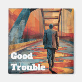John Lewis Good Trouble Bridge Crossing マグネット (正面)