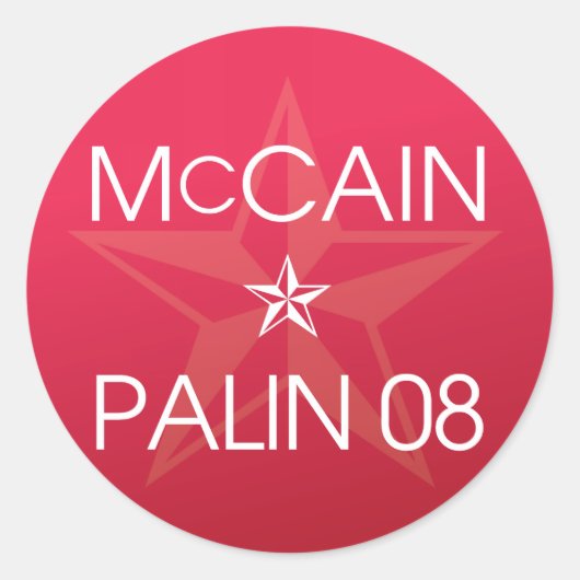 John McCain *サラ・ペイリン氏2008 ラウンドシール (正面)